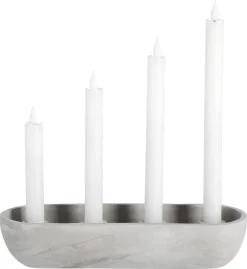 Adventsstake for kronelys grå, 30 x 10 cm