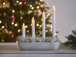 Adventsstake for kronelys grå, 30 x 10 cm