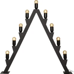 Adventsstake utendørs Max 9-armet LED svart metall, 83 cm