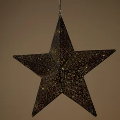 Adventsstjerne LED, metall, gull og svart, Northlight, 54 cm