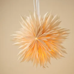 Adventsstjerne brettet papir beige 50 cm Northlight