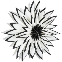 Adventsstjerne hvit og svart, papir, 60 cm