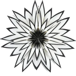 Adventsstjerne hvit og svart, papir, 60 cm