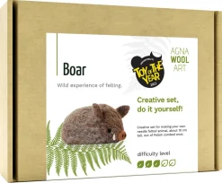 Agna Wool Art Kit ullfilting, villsvin, 10 cm