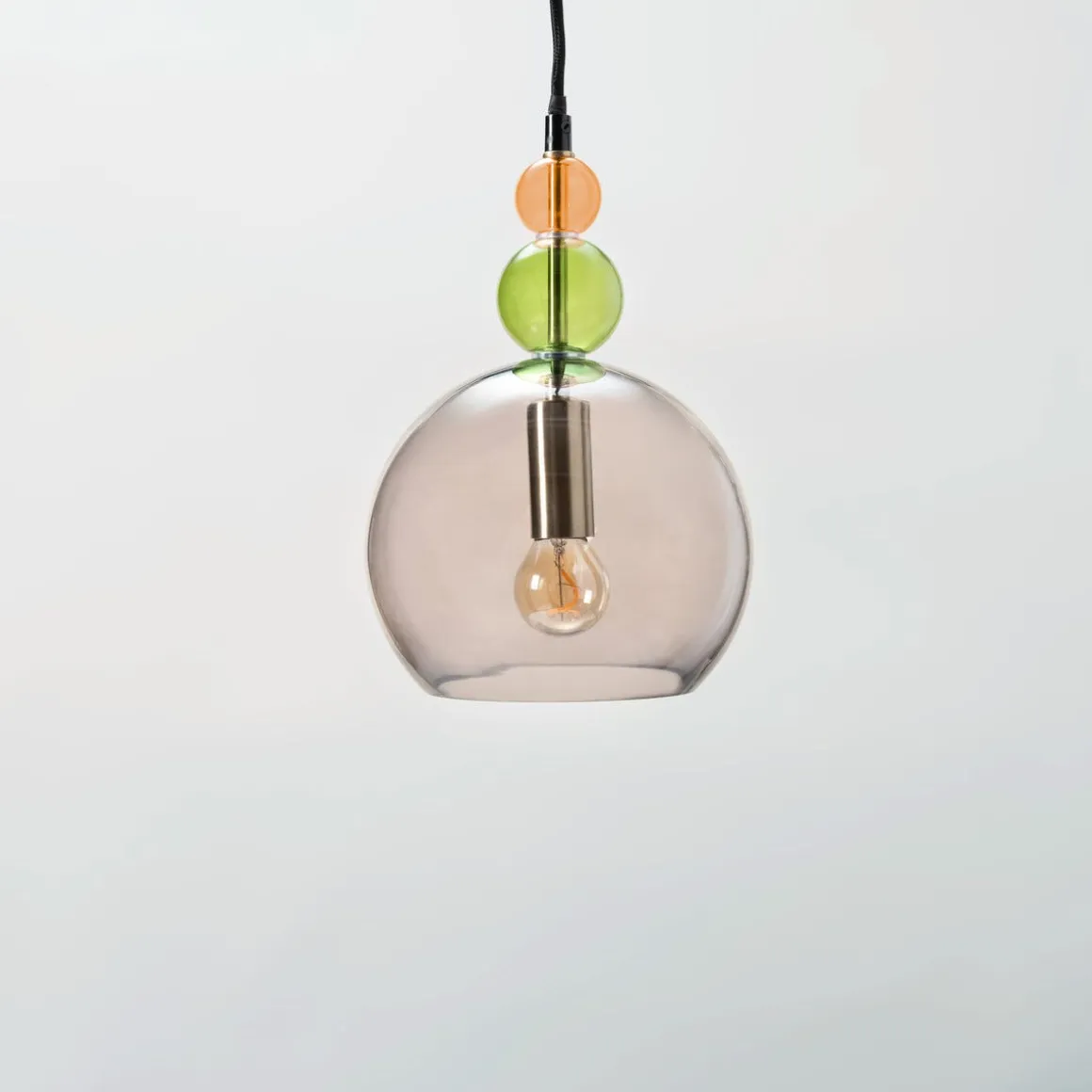 Alba taklampe glass rund, grå, grønn, gul, 18 cm, Northlight