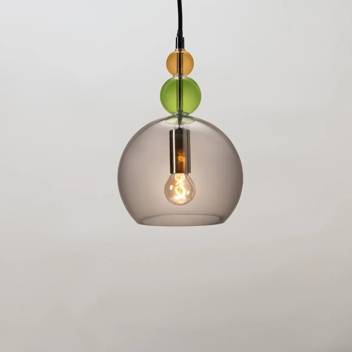 Alba taklampe glass rund, grå, grønn, gul, 18 cm, Northlight