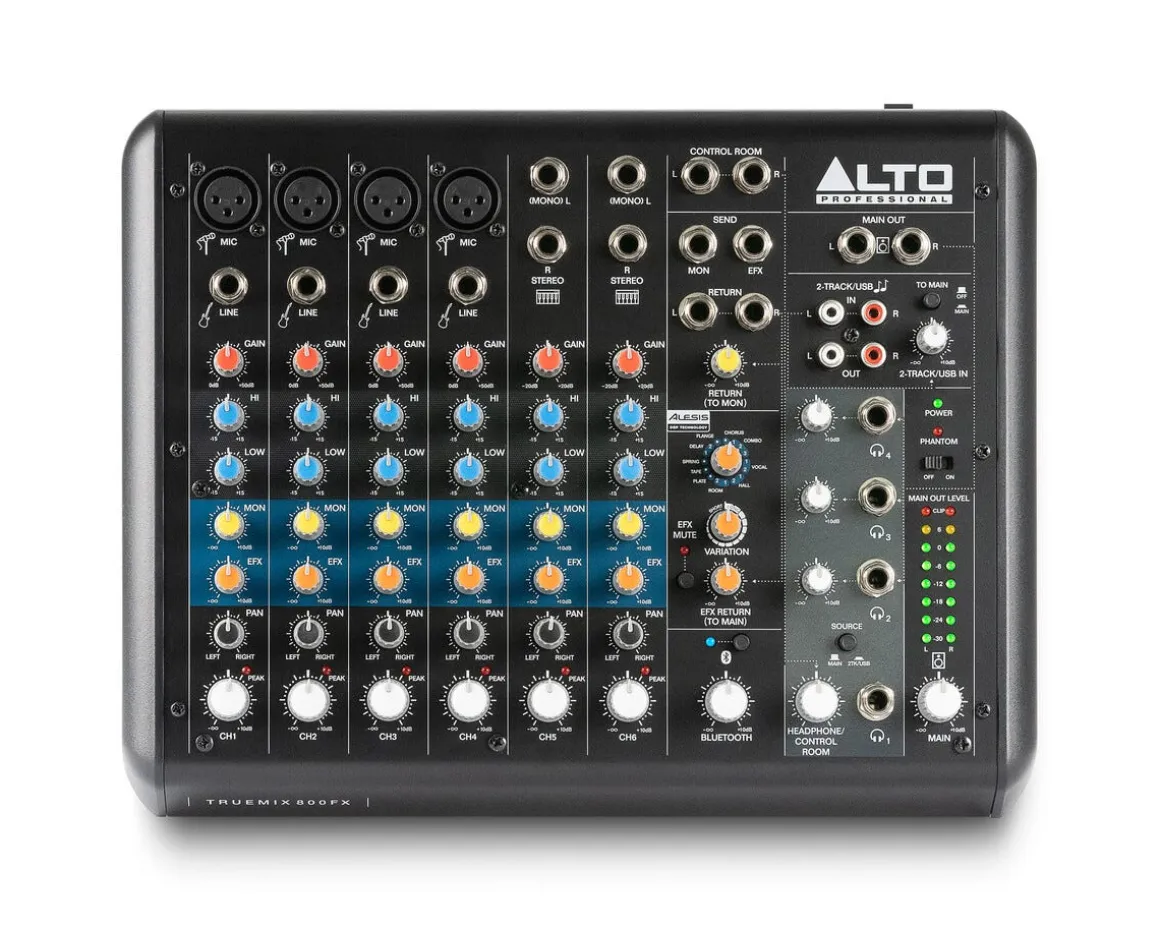 Alto TrueMix 800 FX 8-kanals mikser, USB, Bluetooth, MultiFX