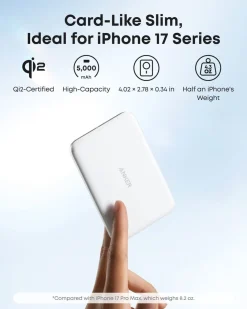 Anker MagGo Slim trådløs powerbank 5000 mAh 15 W
