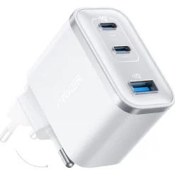 Anker Nano hurtiglader USB-C, 3 porter GaN 70 W, hvit