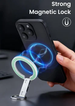 Anmiki glitter mobilholder magnet med ring, mobilstativ