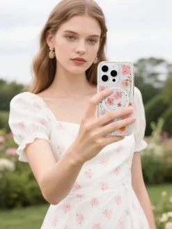 Anmiki mobildeksel Flower for iPhone 17e / 16e / 15 / 14 / 13