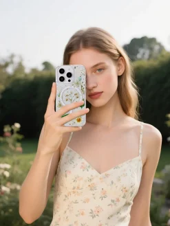 Anmiki mobildeksel Flower for iPhone 17e / 16e / 15 / 14 / 13