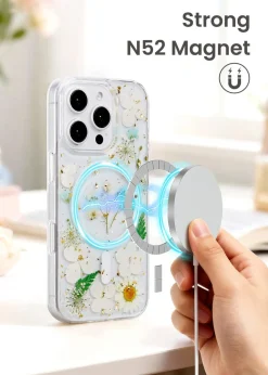 Anmiki mobildeksel Flower for iPhone 17e / 16e / 15 / 14 / 13