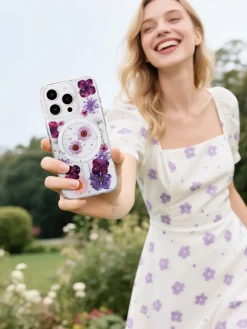 Anmiki mobildeksel Flower for iPhone 17e / 16e / 15 / 14 / 13