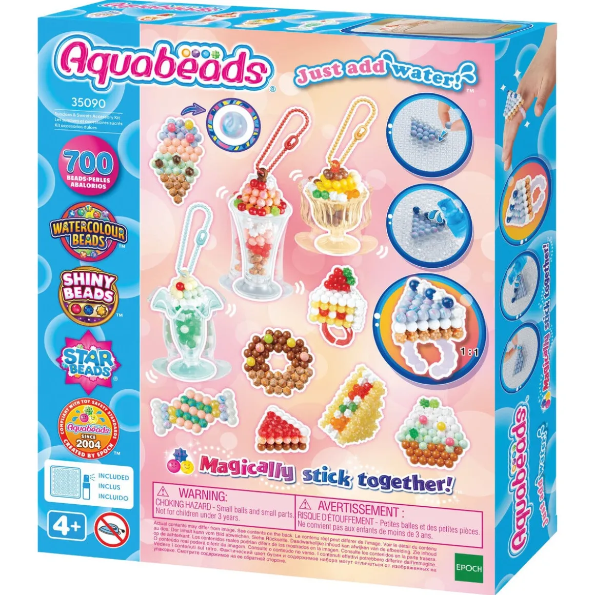 Aquabeads Sweet Accessory Set søtsaker, 700 vannperler, fra 4 år