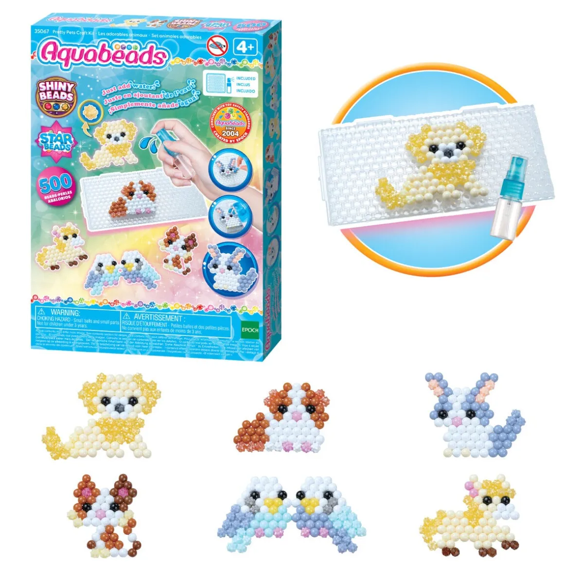Aquabeads Pretty Pets kjæledyr, 530 vannperler, fra 4 år
