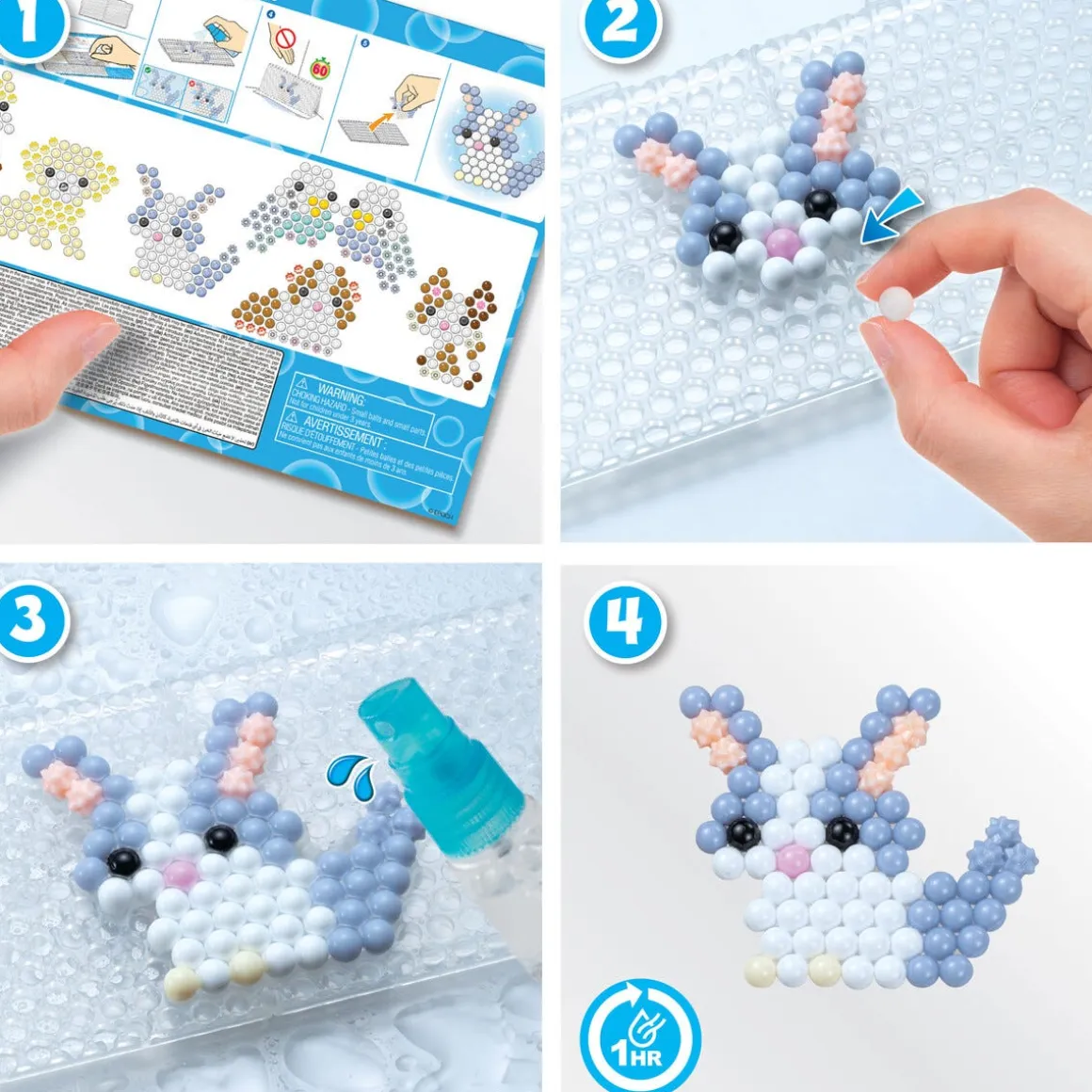 Aquabeads Pretty Pets kjæledyr, 530 vannperler, fra 4 år