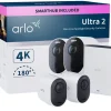 Arlo Ultra 2 Spotlight overvåkningskamera med Wi-Fi, 2-pakning