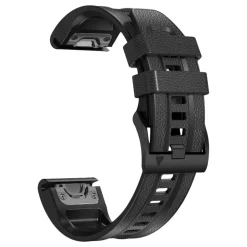 Armbånd til Garmin Fenix 7x Pro, lær og silikon