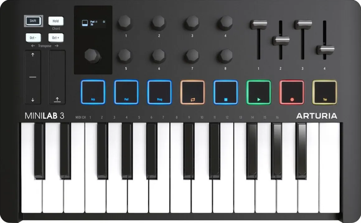 Arturia MiniLab 3 MIDI-keyboard med USB-C, 25 tangenter