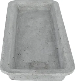 Avlangt lysfat til kubbelys, betong, 35 cm