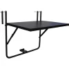 Balkongbord hengende, klappbord, svart metall, 57 x 60 x 43 cm