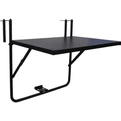 Balkongbord hengende, klappbord, svart metall, 57 x 60 x 43 cm