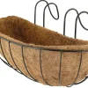 Balkongkasse i metall med kokosmatte, 48 cm