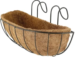 Balkongkasse i metall med kokosmatte, 48 cm