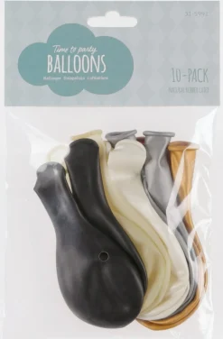 Ballonger, gull/sølv miks 10-pk