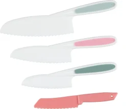 Barnekniver i plast, 4 deler, fra 3 år