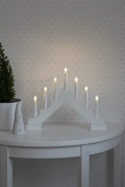 Batteridrevet adventsstake hvit, Konstsmide