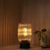 Batteridrevet bærbar bordlampe i glass, oppladbar