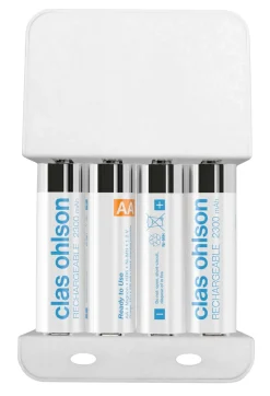 Batterilader med 4 x HR6-batterier
