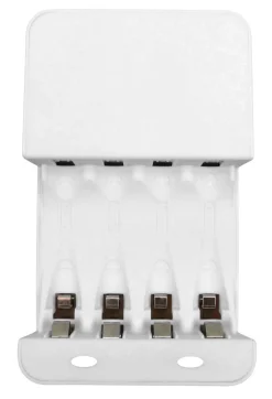 Batterilader med 4 x HR03-batterier
