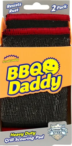 BBQ Daddy Steel Scouring Pad stålsvamp til grill, 2-pakning