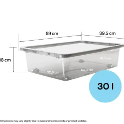 Bedroller Modul liten sengeskuff med hjul, 30 liter