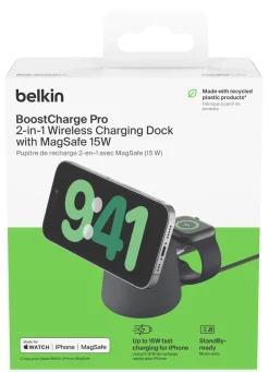 Belkin BoostCharge Pro 2-i-1 MagSafe-ladestativ 15 W