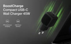 Belkin BoostCharge USB-C-lader 45 W med kabel, WCA013kq1MBK-B6