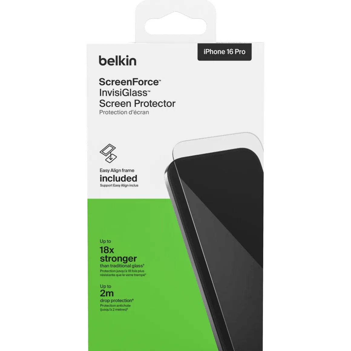 Belkin Recycled InvisiGlass iPhone 16 Pro skjermbeskytter