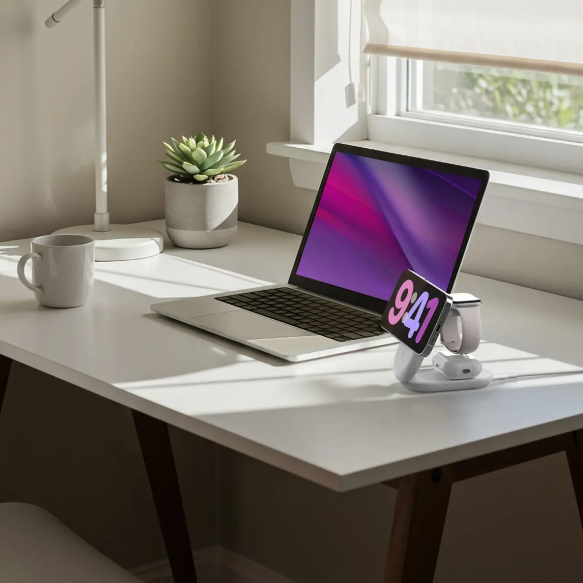 Belkin UltraCharge 3-i-1 sammenleggbar Qi2-lader, 25W