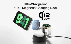 Belkin UltraCharge Pro 3-i-1 Qi2-lader, 25W