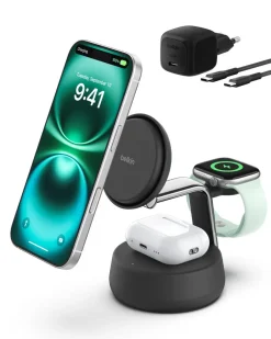 Belkin UltraCharge Pro 3-i-1 Qi2-lader, 25W