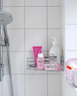 Beslagsboden dusjkurv hjørne, selvklebende, rustfritt stål