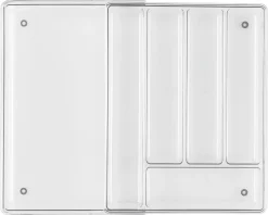 Bestikkskuff plast justerbar, 29–50 x 36,5 x 5,5 cm