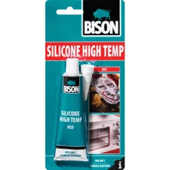 Bison High Temp silikon varmebestandig, rød, 60 ml