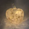Bordlampe i glass med gresskardesign, batteridrevet, 14 cm
