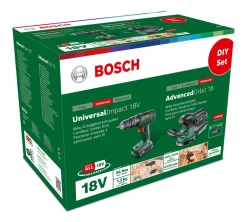 Bosch drill og eksentersliper, sett med batteri