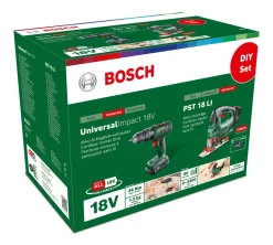 Bosch drill og stikksag, sett med batteri