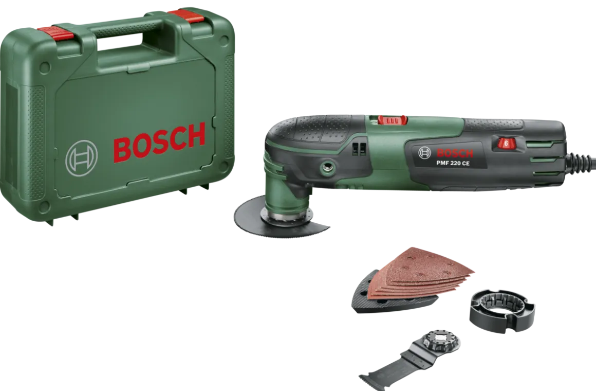 Bosch PMF 220 CE multikutter med tilbehør, 220 W
